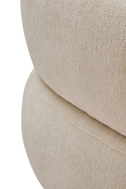 York Ivory Chenille Curved Chair