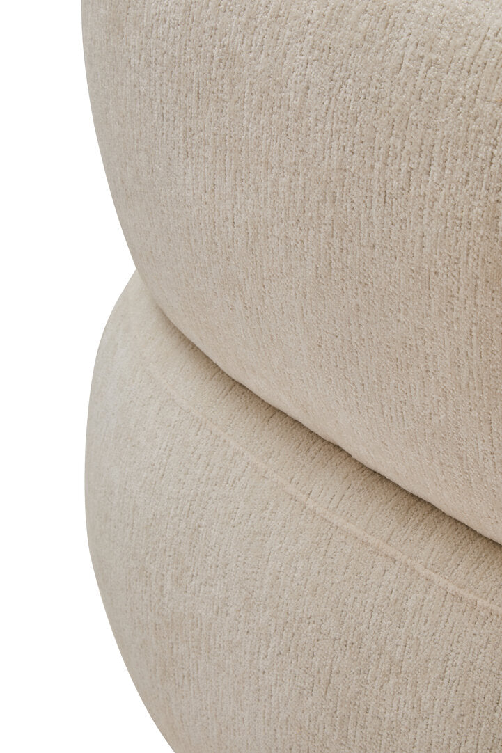 York Ivory Chenille Curved Chair