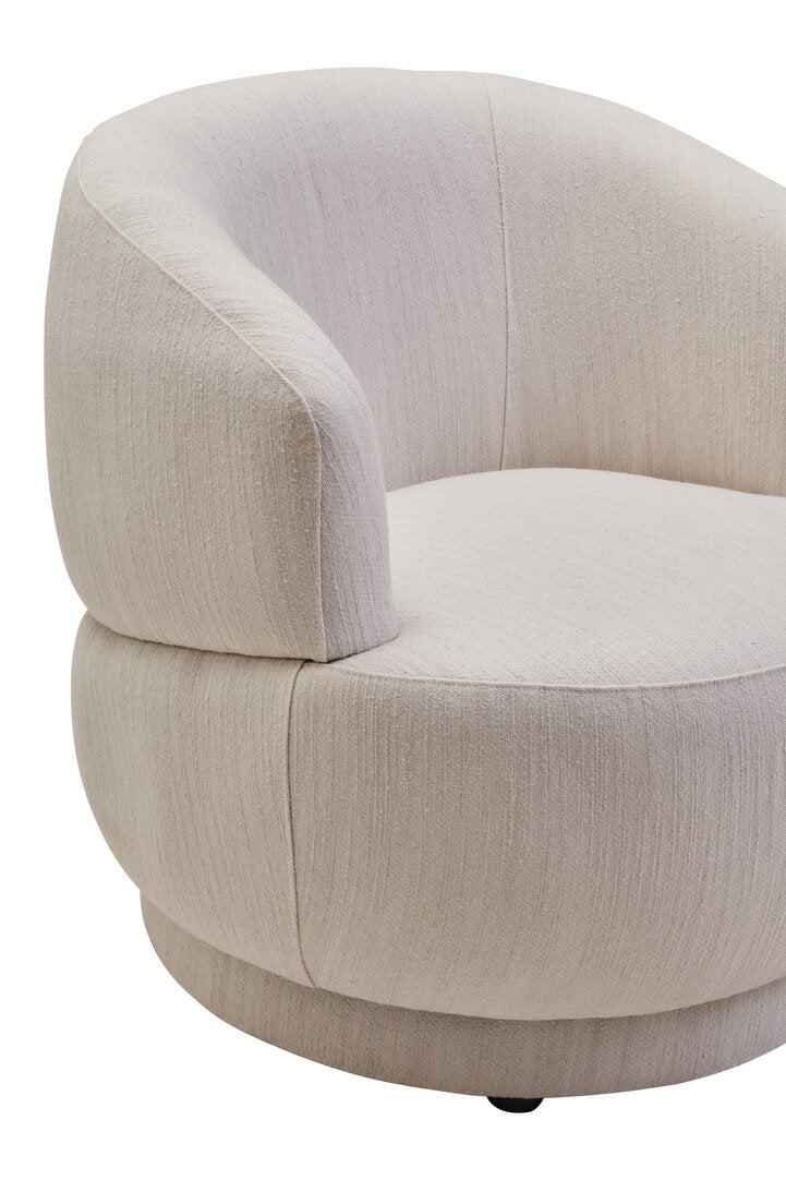 Bristol Ivory Linen Curved Chair