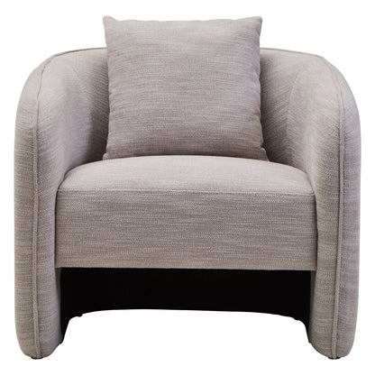 Norwich Linen Effect Curved Chair Grey 