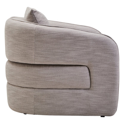 Norwich Linen Effect Curved Chair Grey 