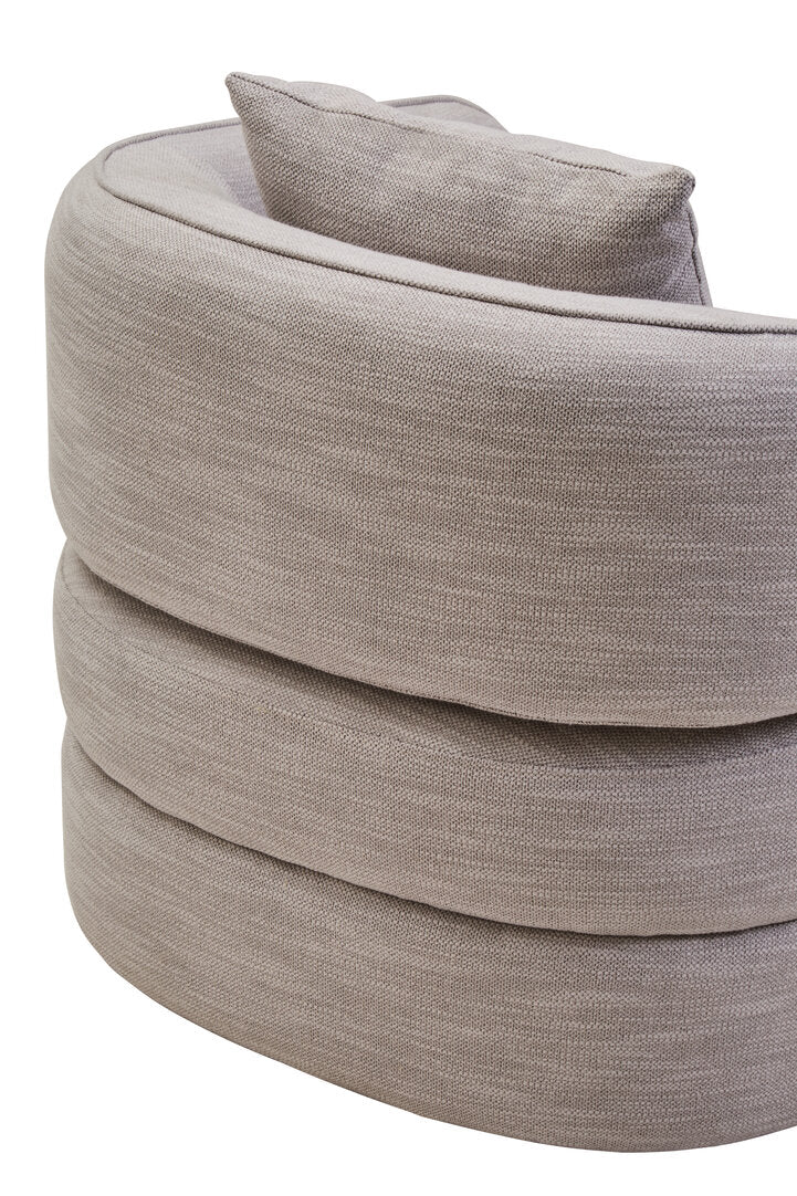 Norwich Grey Linen Effect Curved Chair