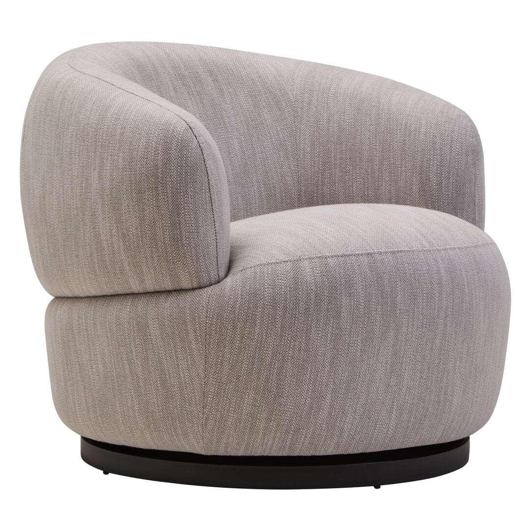 Lincoln Textured Grey Curved Swivel Chair