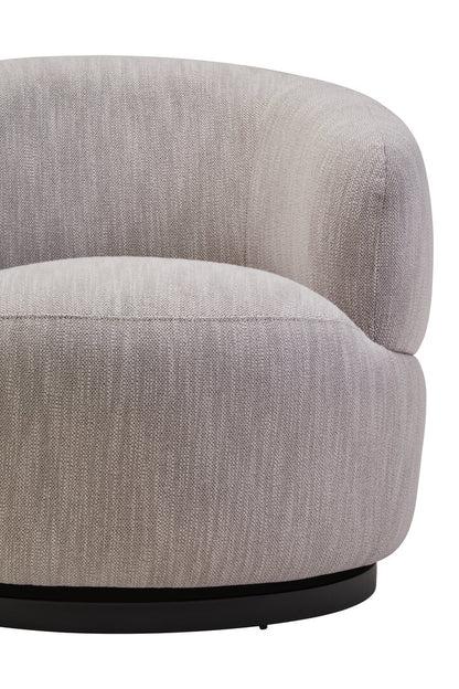 Lincoln Textured Grey Curved Swivel Chair