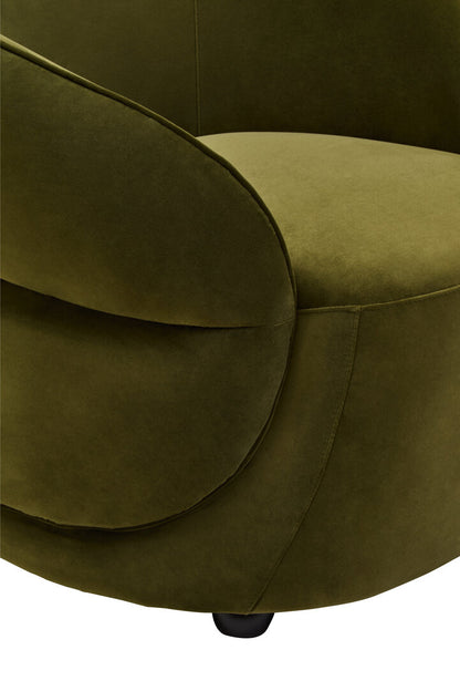 Durham Forest Green Curved Velvet Chair
