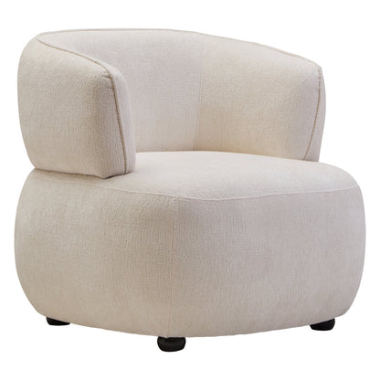 York Ivory Chenille Curved Chair