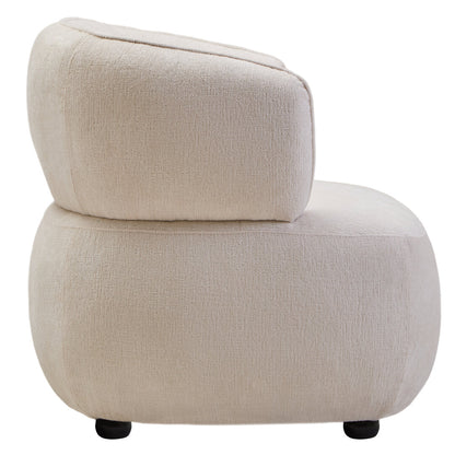 York Ivory Chenille Curved Chair