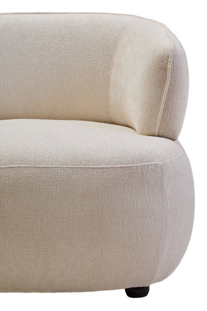 York Ivory Chenille Curved Chair