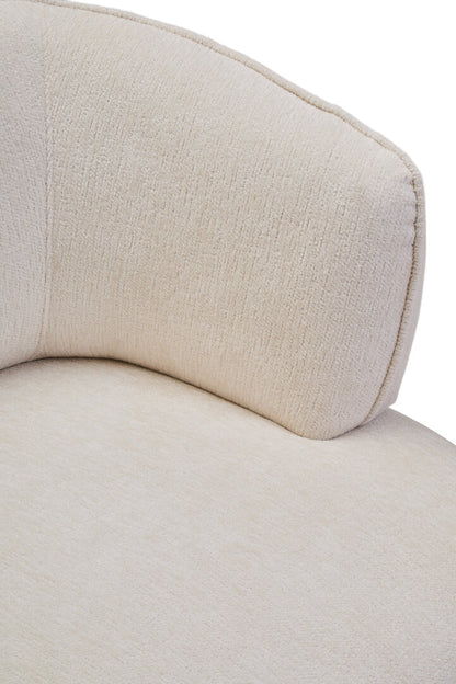 York Ivory Chenille Curved Chair
