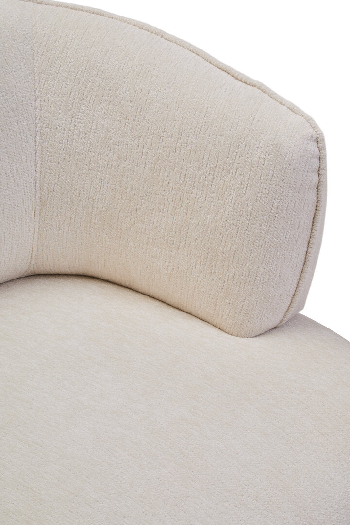 York Ivory Chenille Curved Chair
