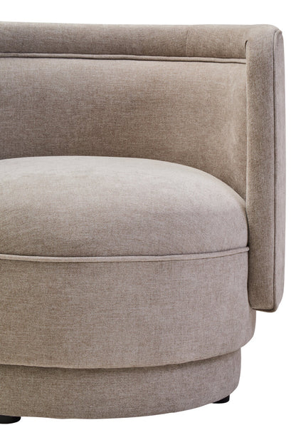 Brighton Taupe Chenille Curved Chair