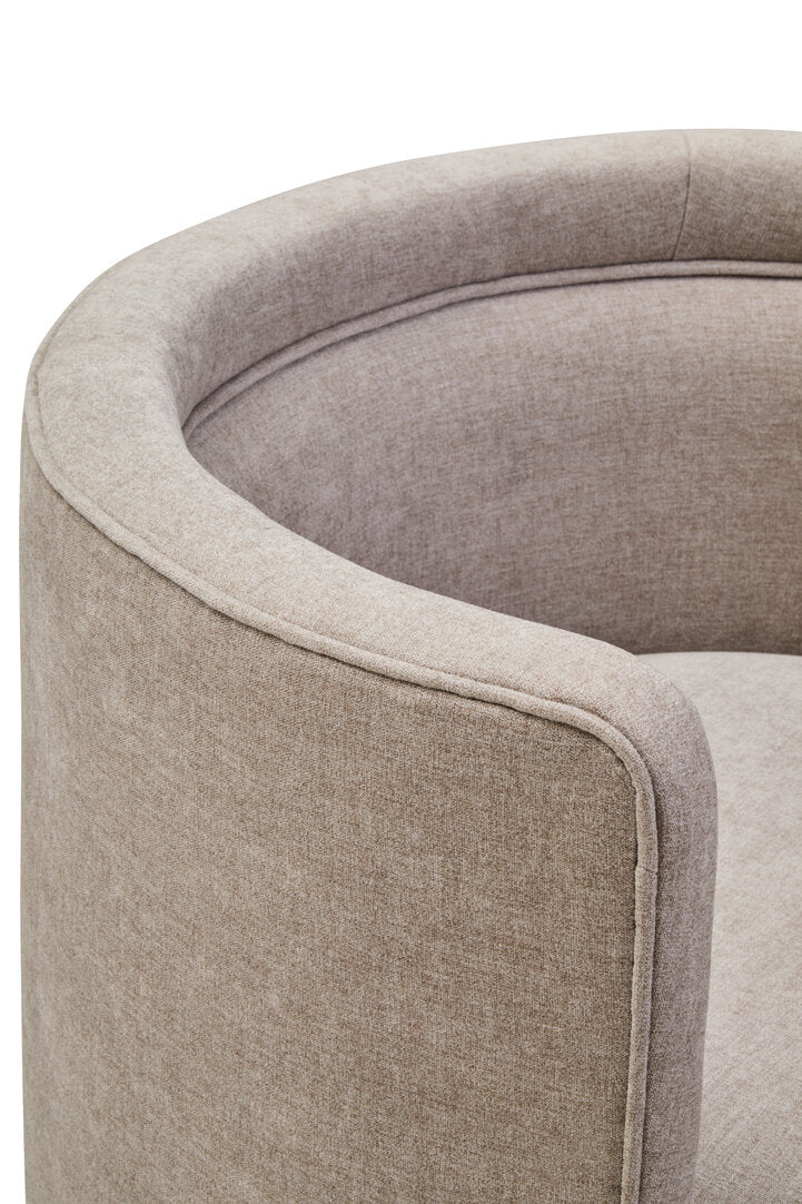 Brighton Taupe Chenille Curved Chair