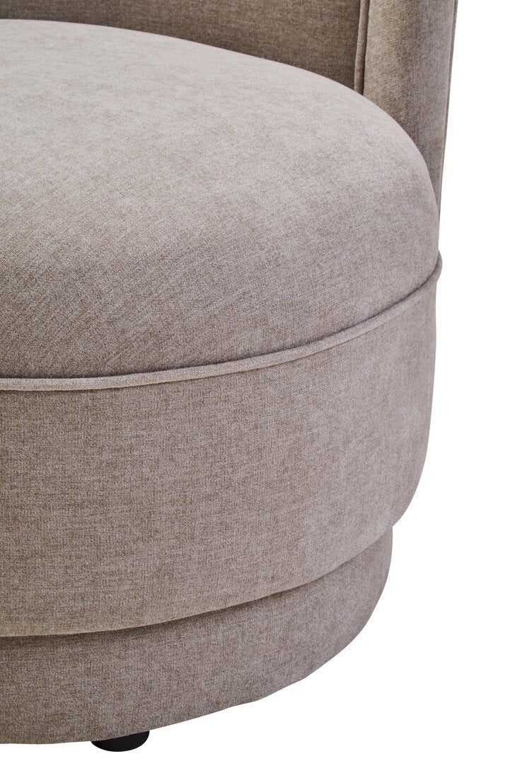 Brighton Taupe Chenille Curved Chair