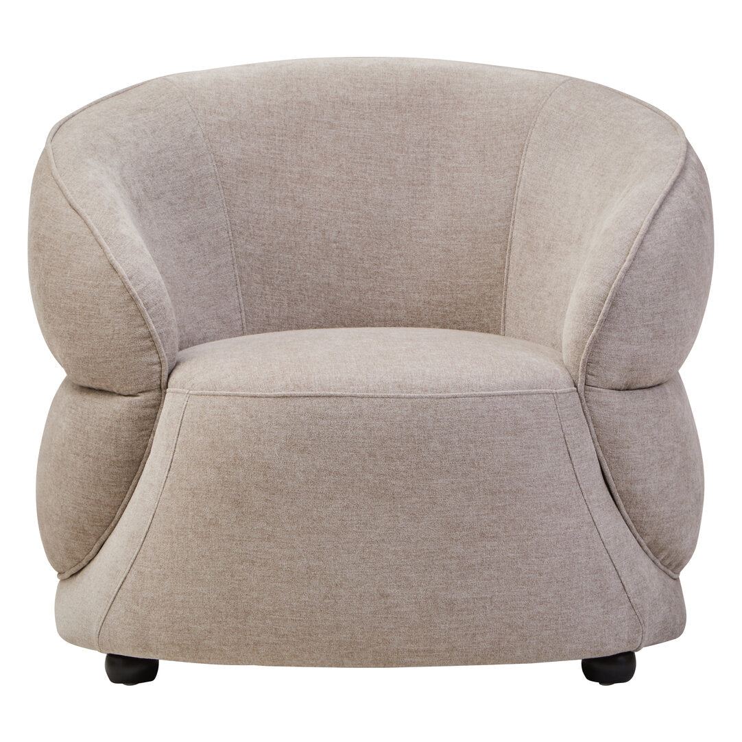 Chester Taupe Chenille Curved Chair
