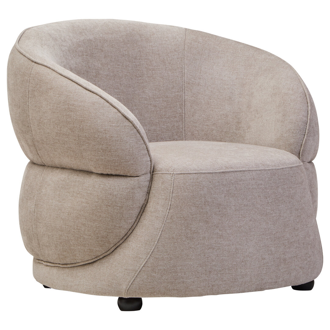 Chester Taupe Chenille Curved Chair