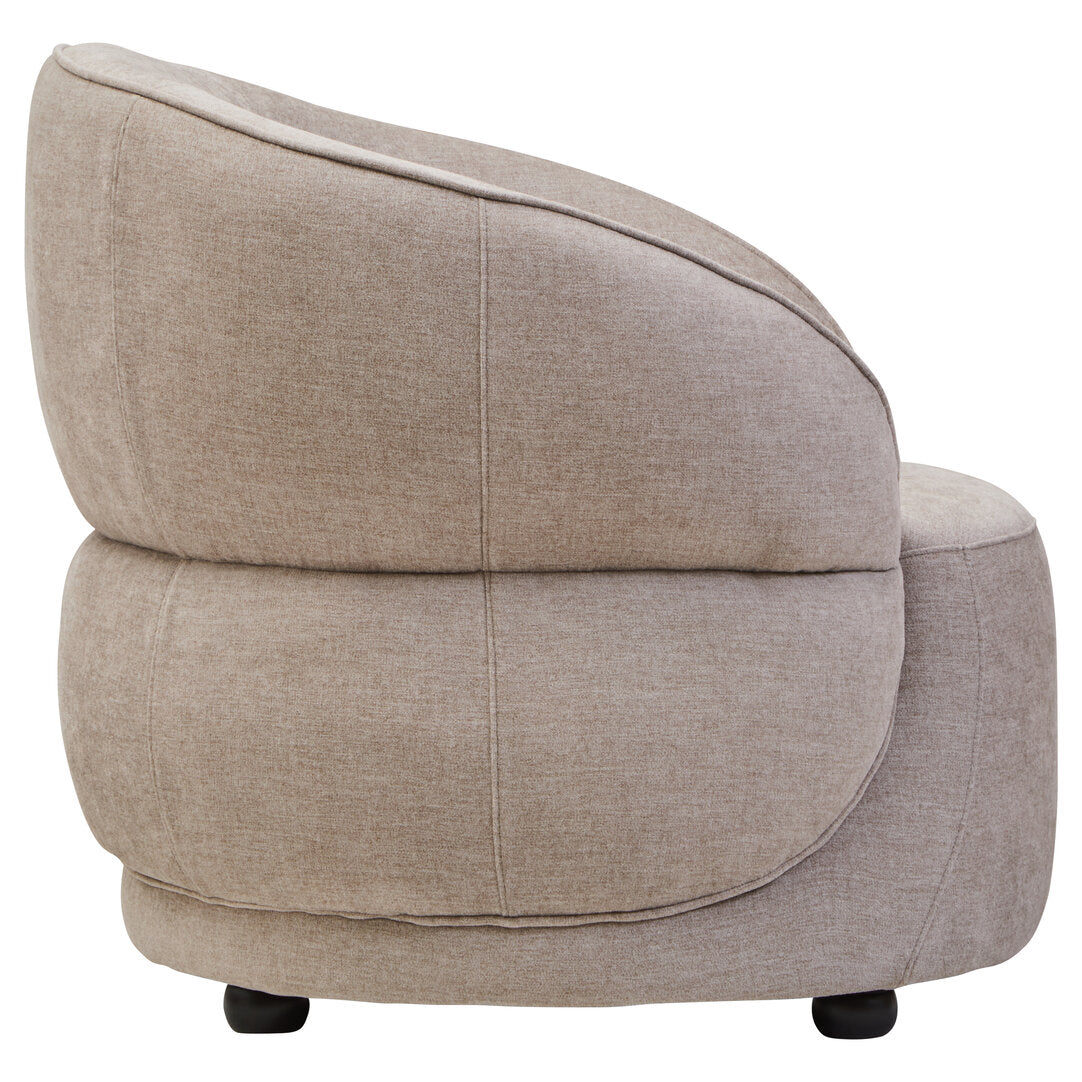 Chester Taupe Chenille Curved Chair