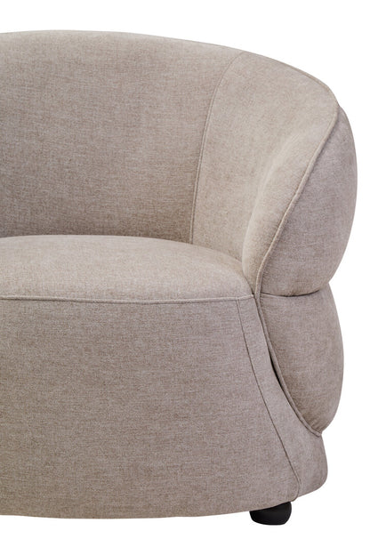 Chester Taupe Chenille Curved Chair