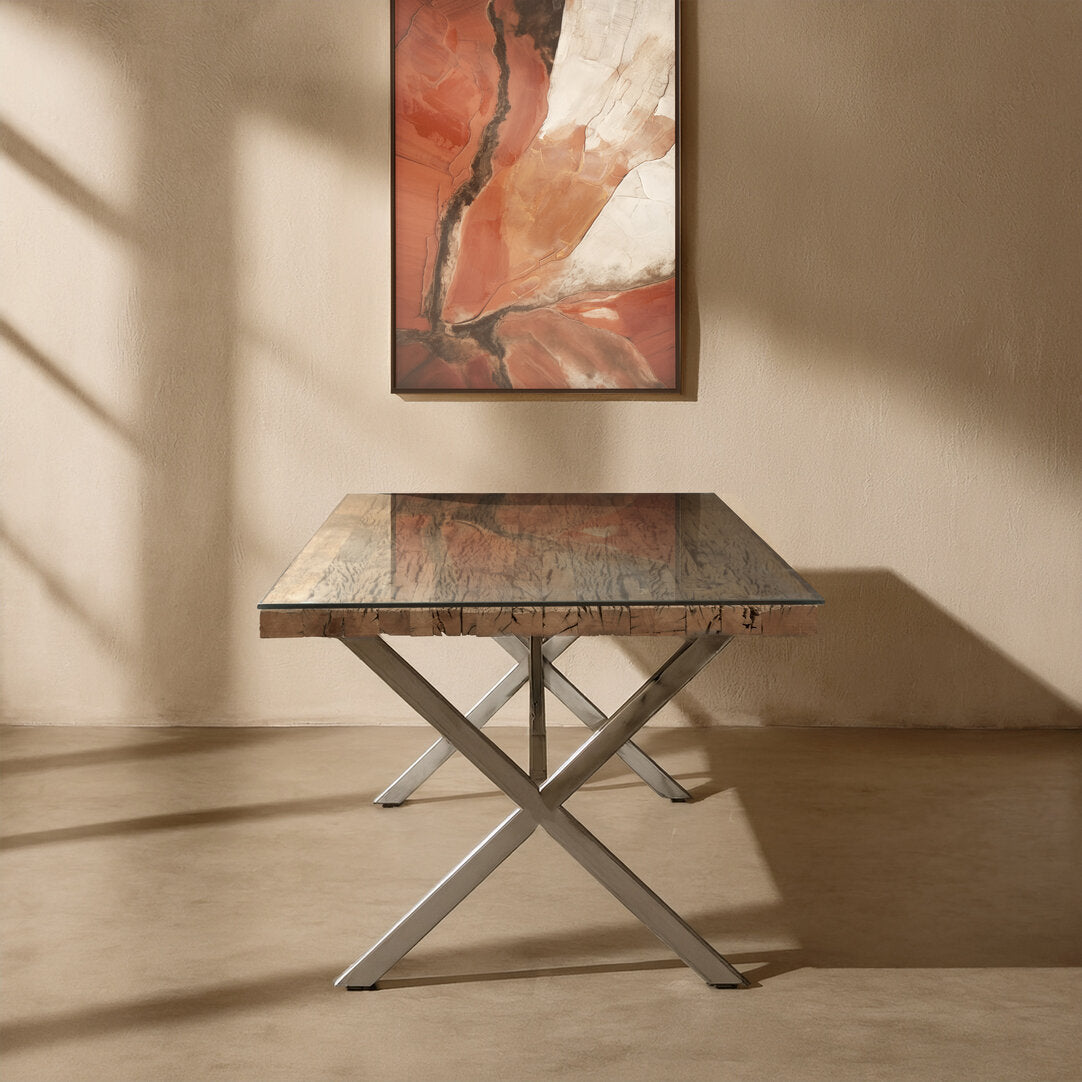 Madison Natural Dining Table With Cross Base