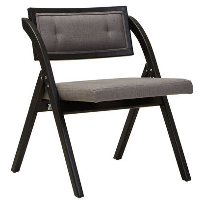 Stirling Grey and Black Elm Wood Folding Chair