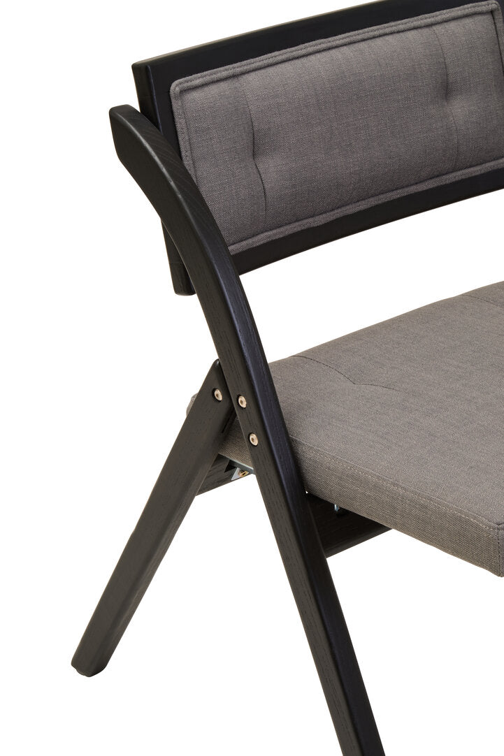 Stirling Grey and Black Elm Wood Folding Chair