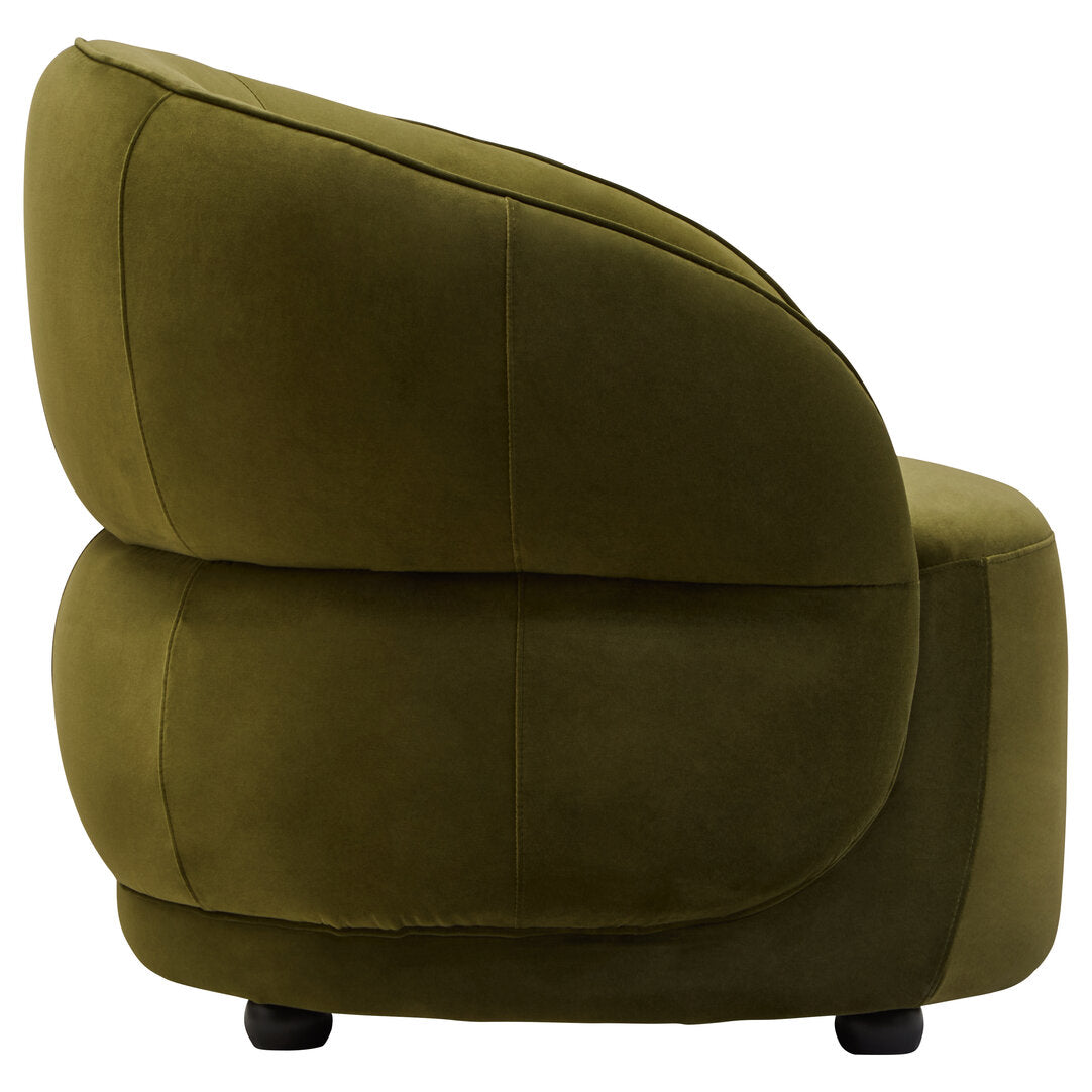 Durham Forest Green Curved Velvet Chair