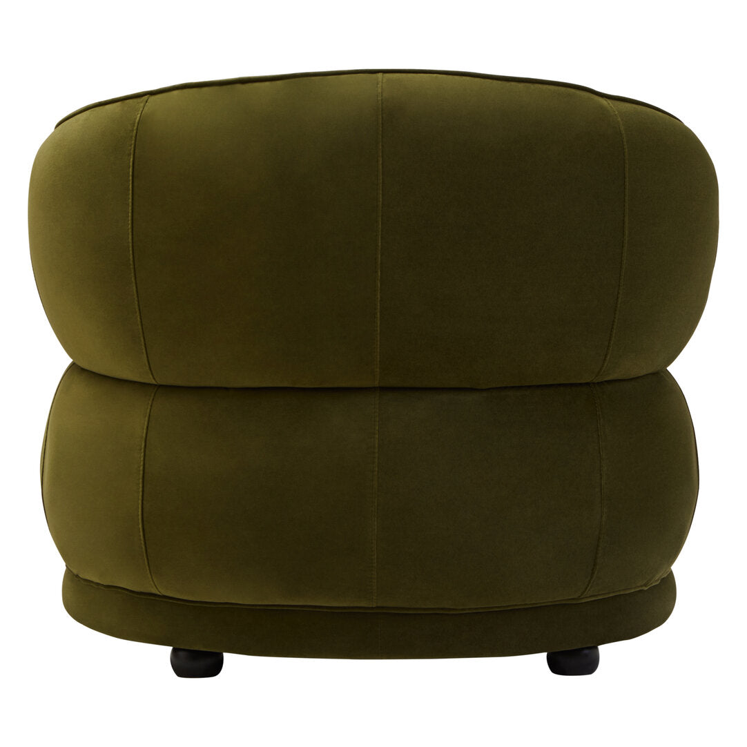 Durham Forest Green Curved Velvet Chair