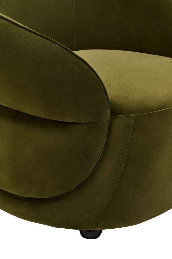 Durham Forest Green Curved Velvet Chair