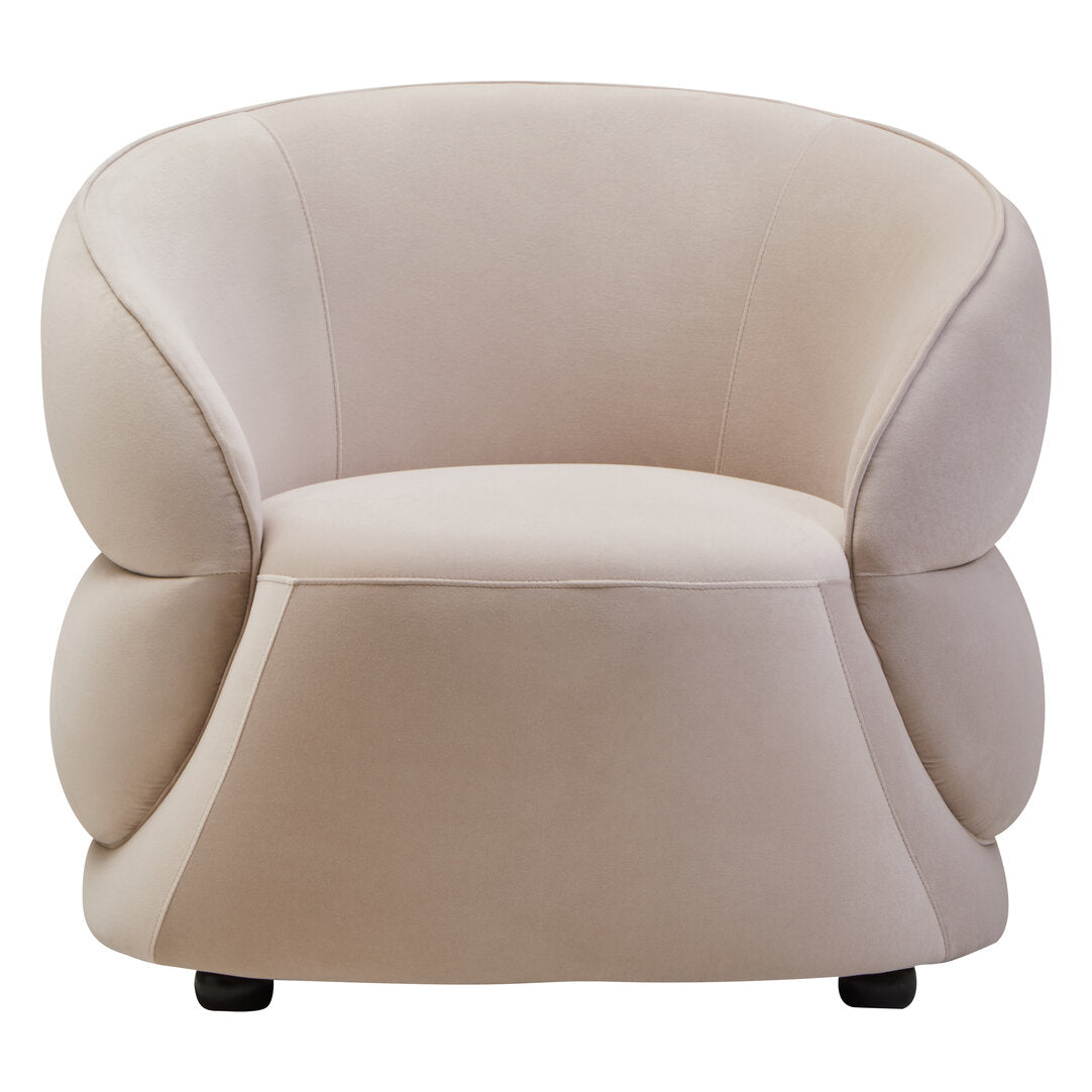 Durham Stone Velvet Curved Chair