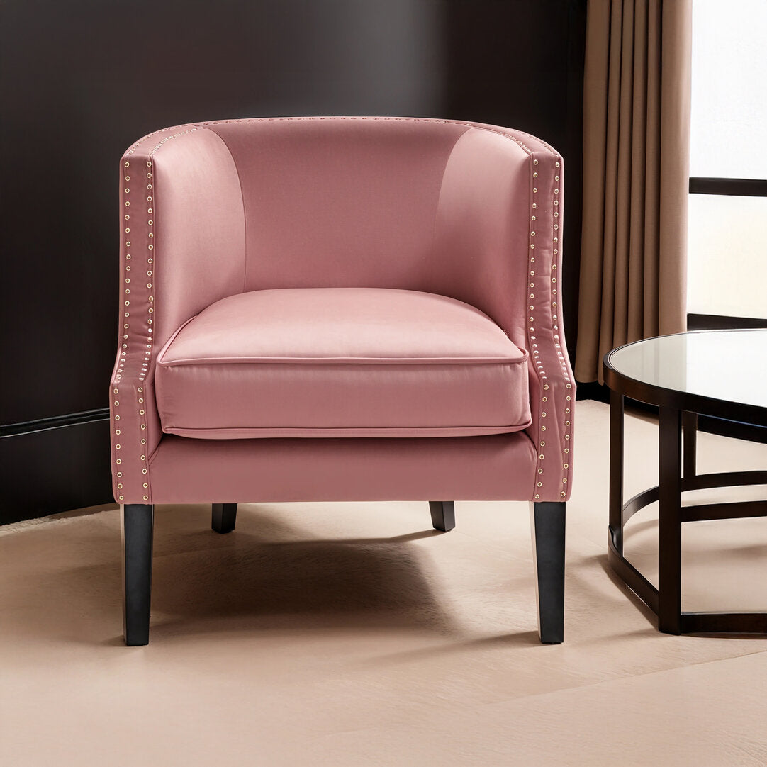 Savoy Pink Velvet Studded Chair