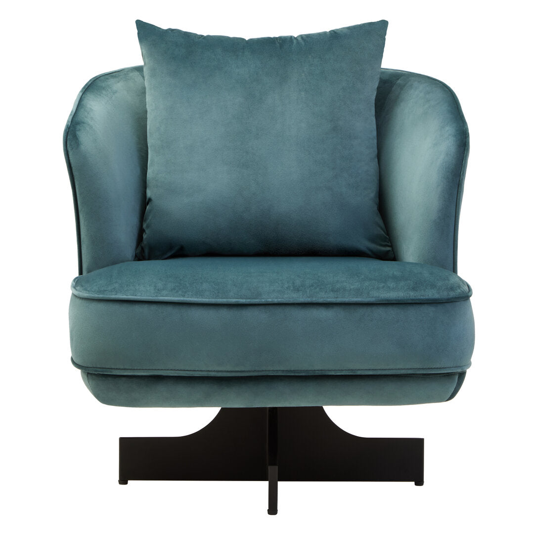 Harrogate Azure Velvet Swivel Chair