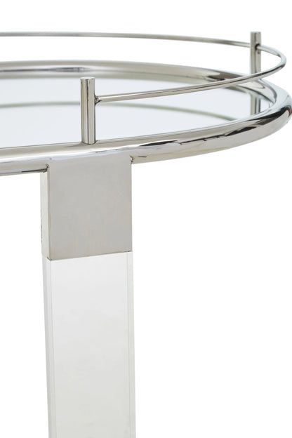Amalfi Metal and Acrylic Frame 2 Tier Oval Drinks Trolley 