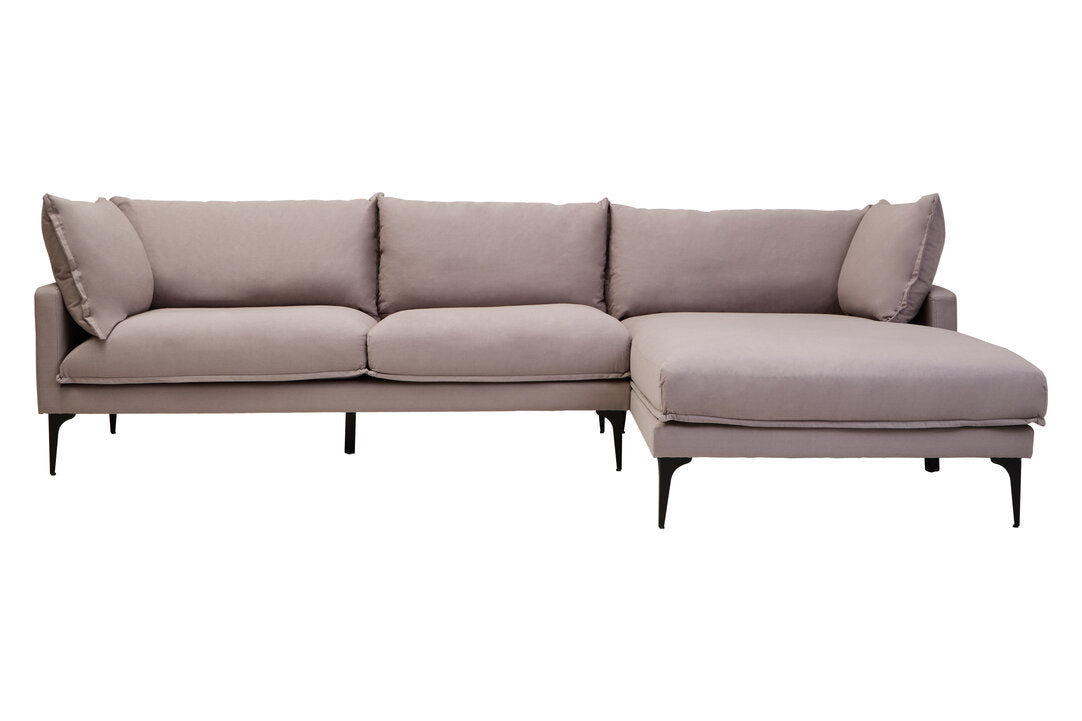 Savannah Grey Three Seat Right Chaise Sofa