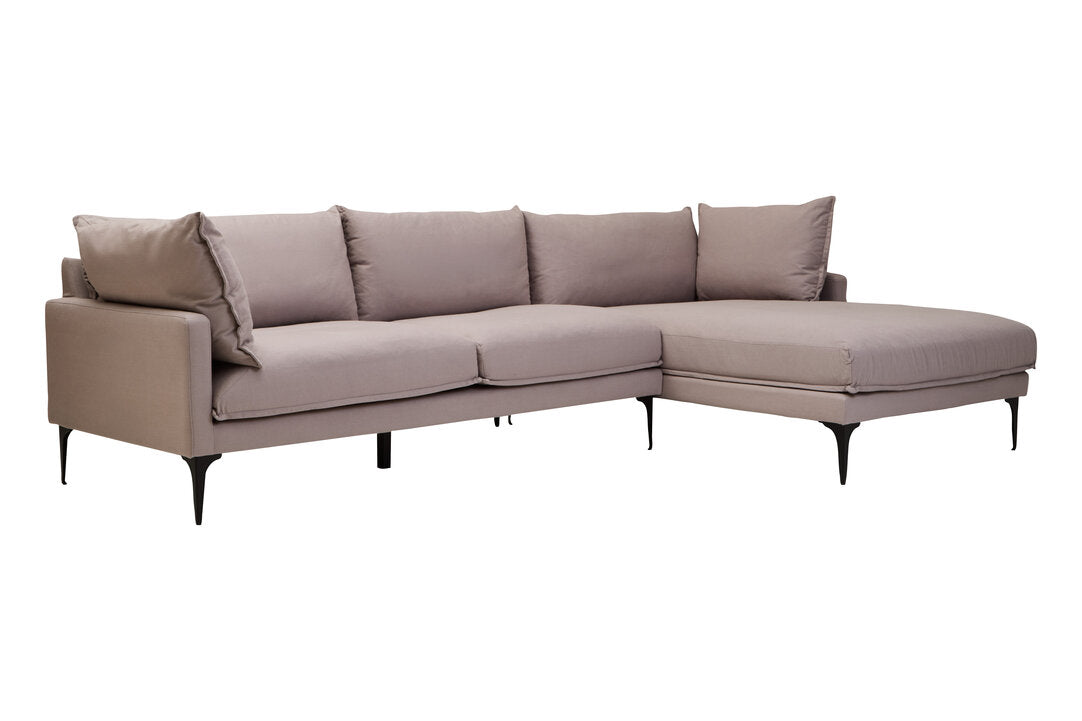 Savannah Grey Three Seat Right Chaise Sofa