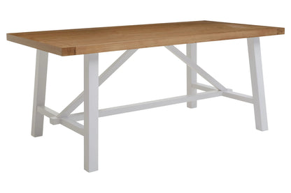 Brighton Natural Oak Wood Top Rectangular Dining Table