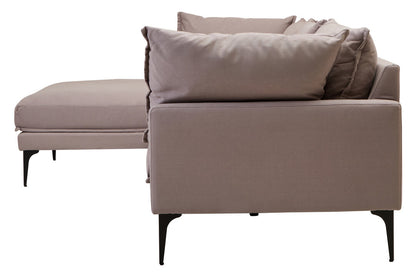 Savannah Grey Three Seat Left Chaise Sofa