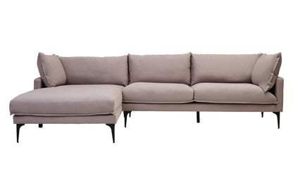 Savannah Grey Three Seat Left Chaise Sofa