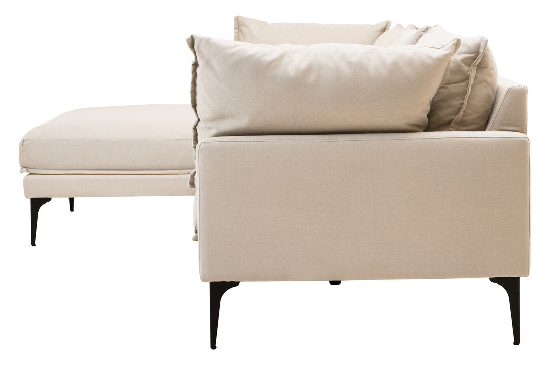 Savannah Cream Three Seat Left Chaise Sofa