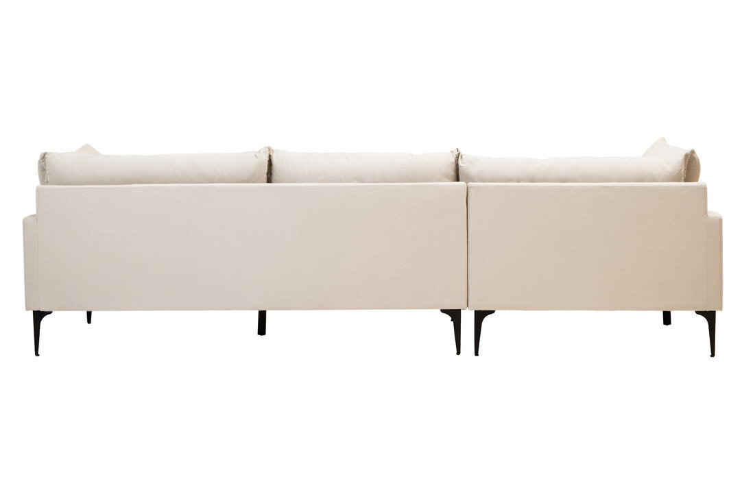 Savannah Cream Three Seat Left Chaise Sofa