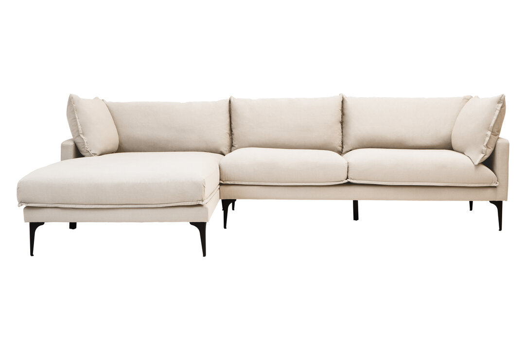 Savannah Cream Three Seat Left Chaise Sofa