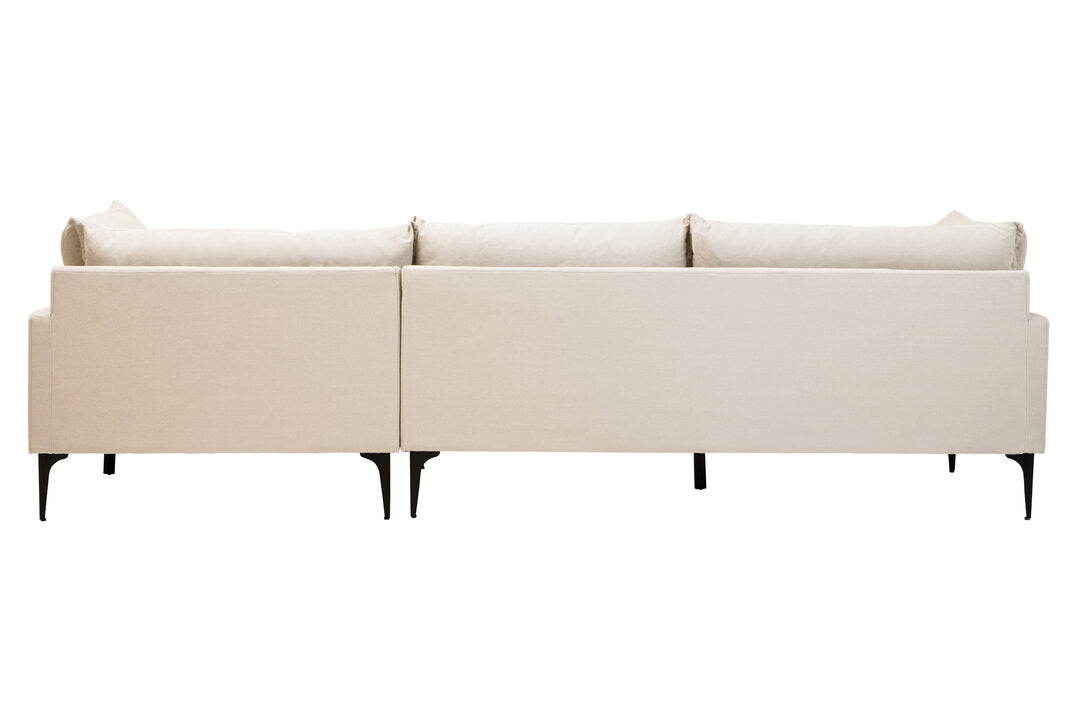 Savannah Cream Three Seat Right Chaise Sofa