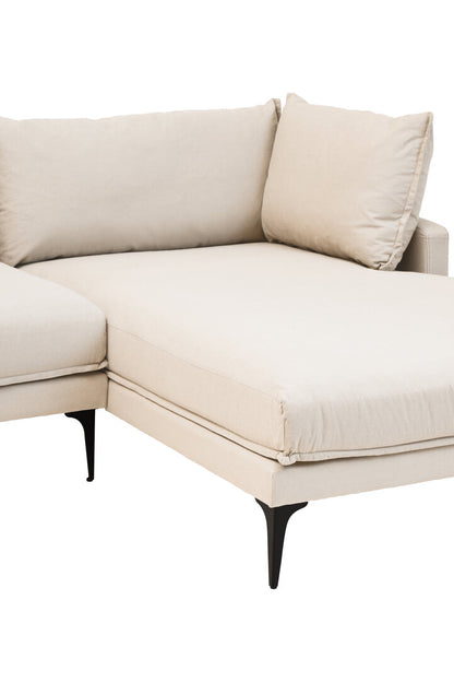 Savannah Cream Three Seat Right Chaise Sofa
