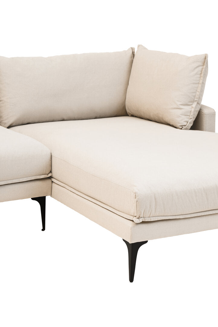 Savannah Cream Three Seat Right Chaise Sofa