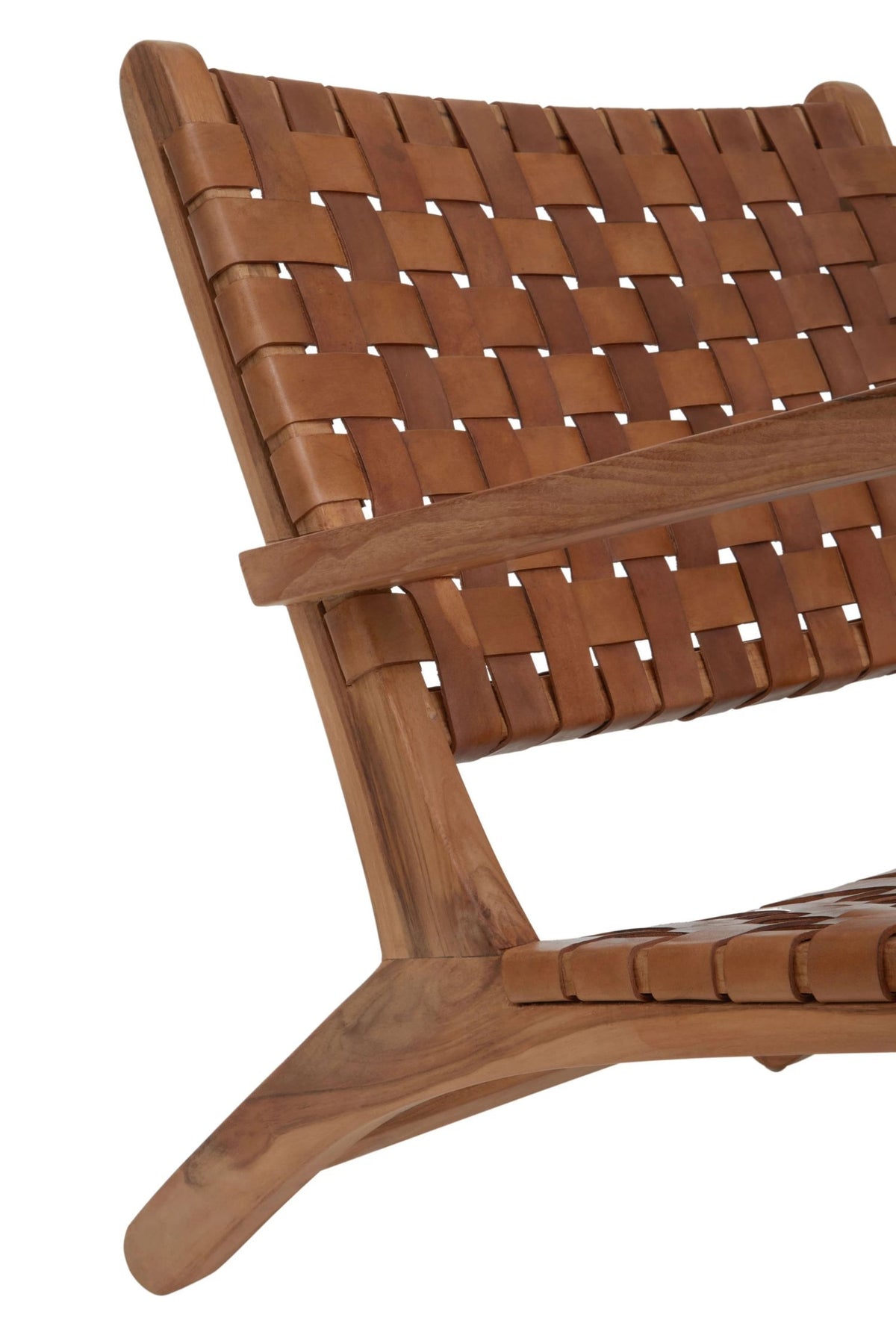 Carlton Lattice Design Brown Leather Armchair
