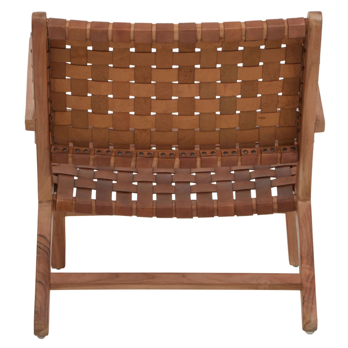 Carlton Lattice Design Brown Leather Armchair