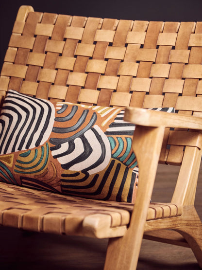 Carlton Lattice Design Brown Leather Armchair