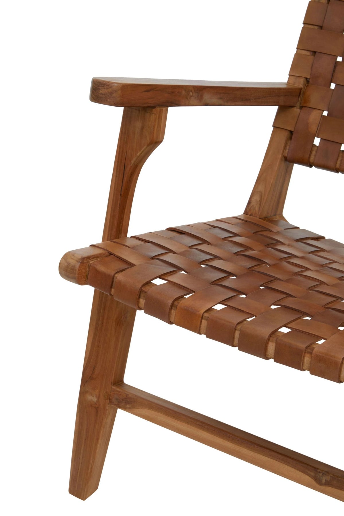 Carlton Lattice Design Brown Leather Armchair