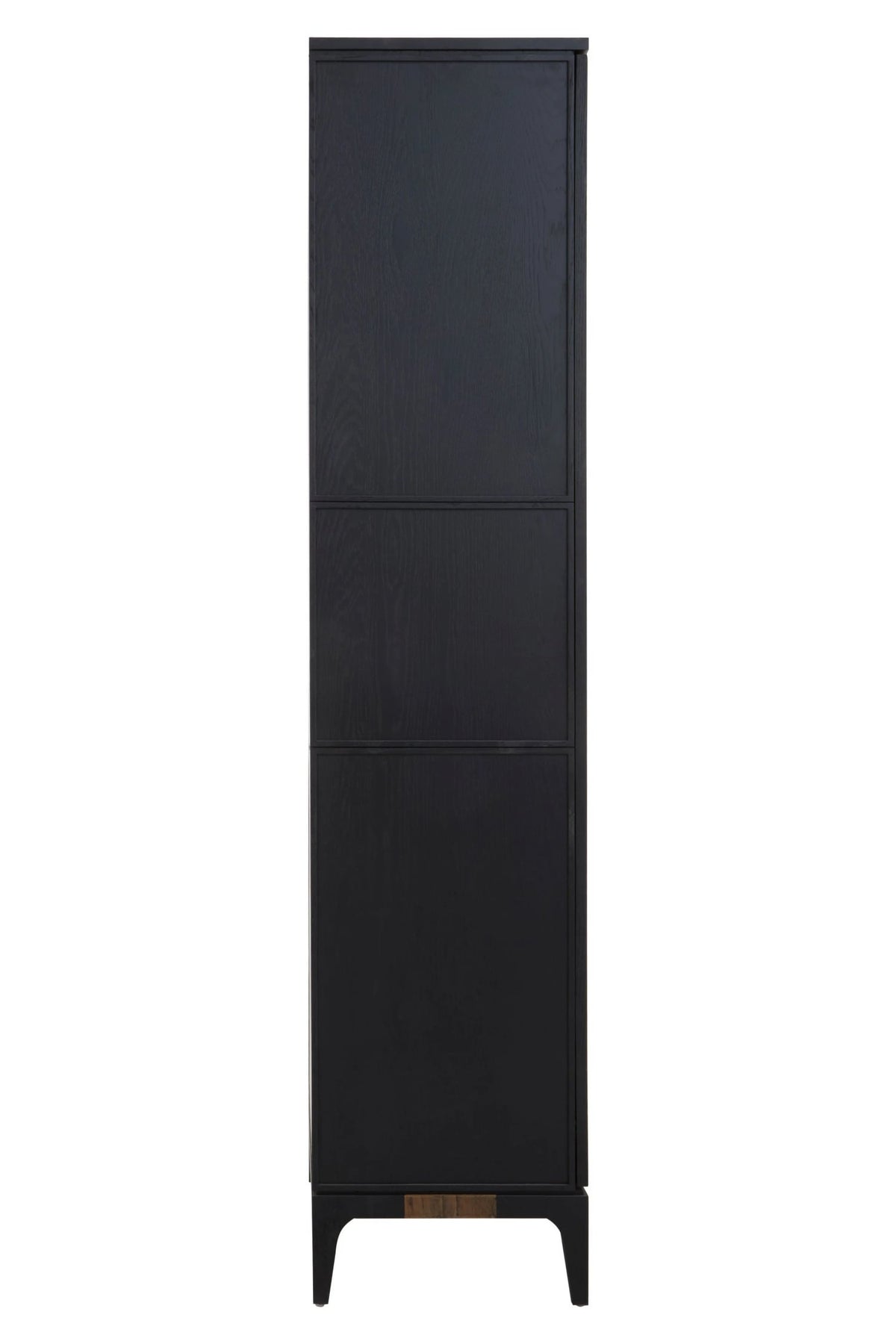 Kensington Black and Natural Oak Wood Tall Cabinet