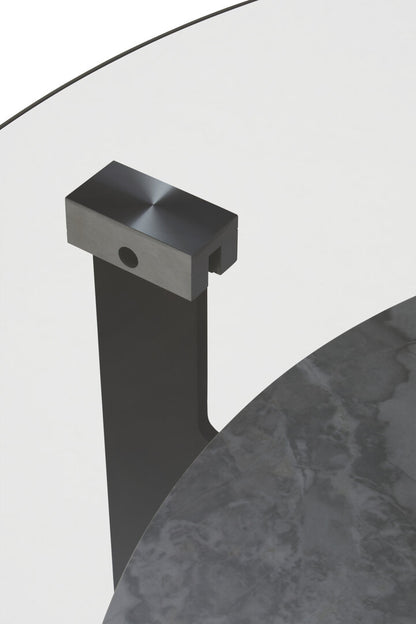 Aurora Round Grey Glass And Ceramic Large Coffee Table