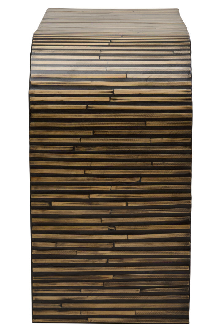 Milan Bamboo Inlay Curved Console Table