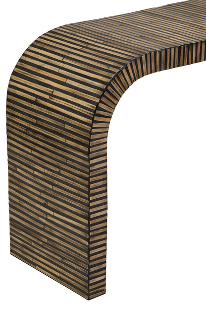 Milan Bamboo Inlay Curved Console Table
